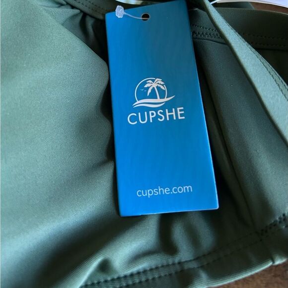 CUPSHE Army Green Bikini High Waisted Wrapped Front Knotted Bottom Size 3X NEW - Picture 13 of 16